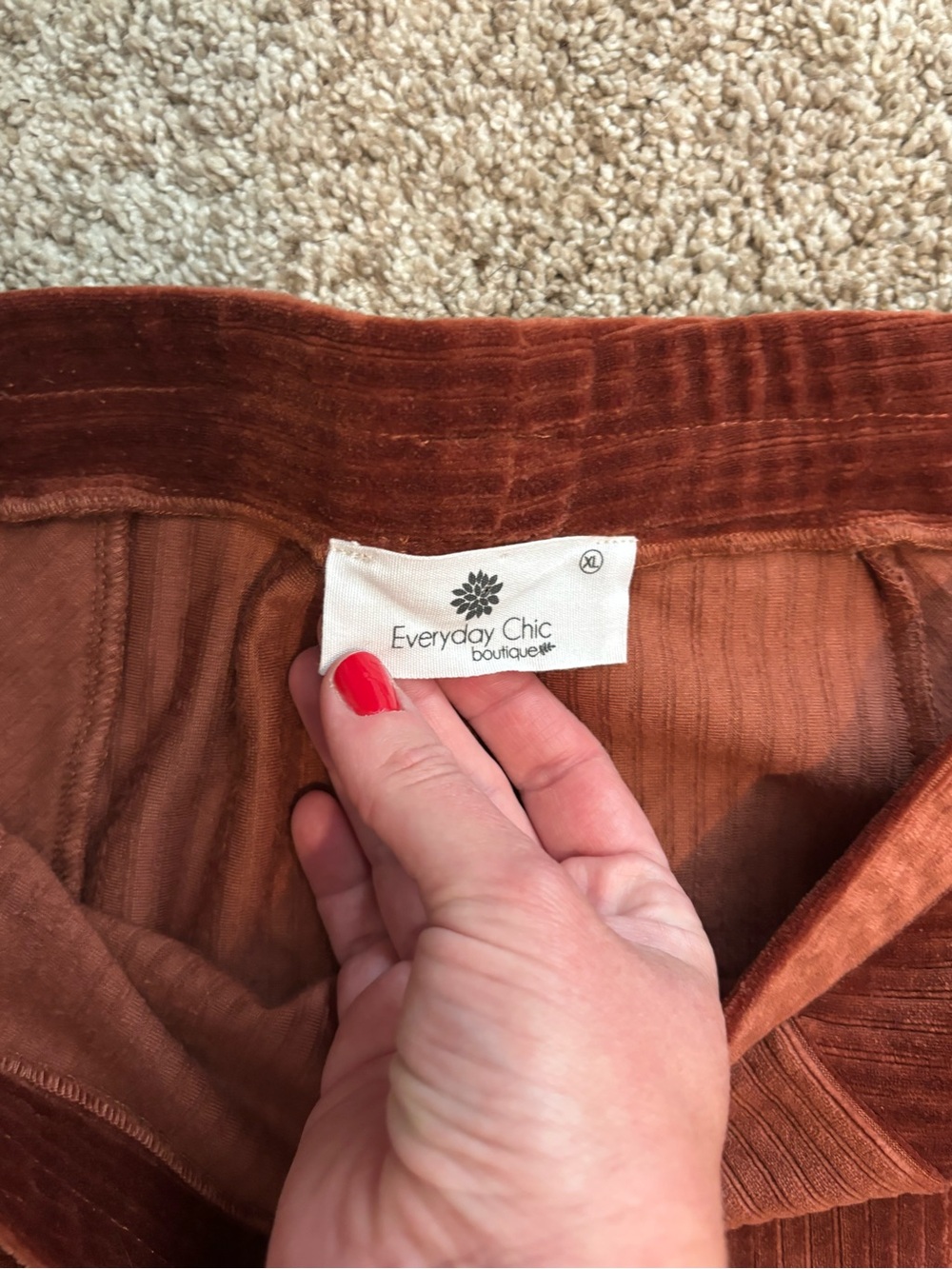 Ribbed Velvet Flare Pants - Picture 2 of 3